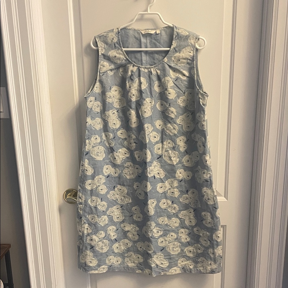 Floral Sleeveless Blue Dress